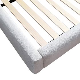 Čalúnená posteľ Rolly 160x200 cm, s roštom, zaoblená, svetlosivá, lectus