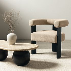 Čalúnená stolička Chili béžová/čierna, kaučukové drevo