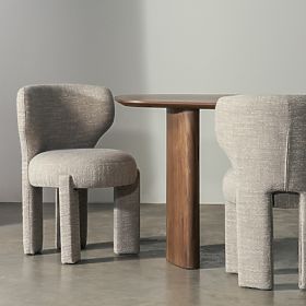 Čalúnená stolička Elaine béžová, oblý tvar