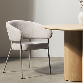 Čalúnená stolička Lamu béžová, bouclé, lectus