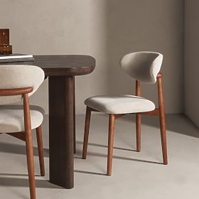 Čalúnená stolička Merano béžová/svetlý orech, lectus