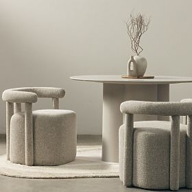 Čalúnené kreslo Glen sivé, oblé tvary, lectus