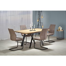 CAPITAL stôl 160-200 cm, zlatý dub / čierny (2p=1ks)