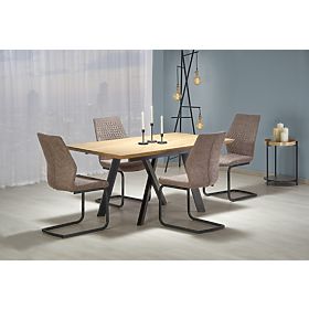 CAPITAL stôl 160-200 cm, zlatý dub / čierny (2p=1ks)