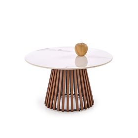 CARINA konferenčný stolík béžový mramor / orech (2p=1ks)