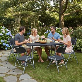 Cateringová sada FETA BLACK 180 cm + 6 stoličiek BLACK