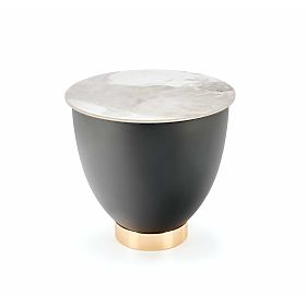 CECILIA_S konferenčný stolík biely mramor / sivý / zlatý (2p=1ks)