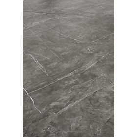 CHARLES rozkladací stôl, doska - sivý mramor, nohy - čierne, Halmar