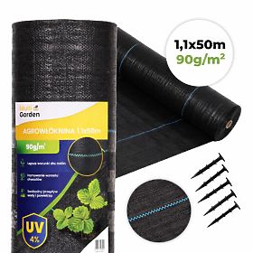 Čierna agrotextília UV 90g proti burine rohož 1,1x50m kolíky MulltiGarden, MultiGarden
