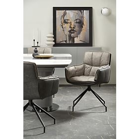 DANCAN rozkladací stôl, biely mramor / šedý / svetlo šedý / čierny (3p=1ks)