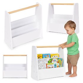Detská knižnica Montessori regál na knihy organizér 2 úrovne biely ECOTOYS