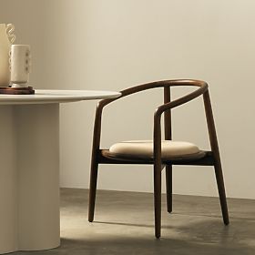 Drevená stolička Carlotta, zaoblená, orech/béžová