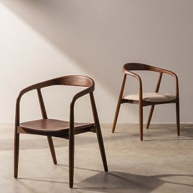 Drevená stolička Ludvika, zaoblená, orech