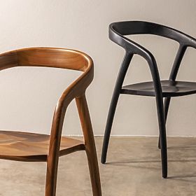 Drevená stolička Sande zaoblená, prírodná, teakové drevo, lectus