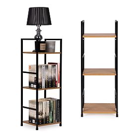 Drevený moderný regál kovový rám LOFT 3 police, MODERNHOME