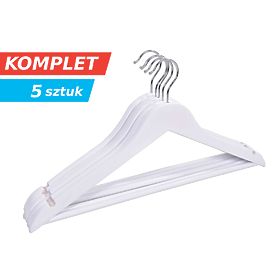 Drevený vešiak RONDO sada 5 ks biely