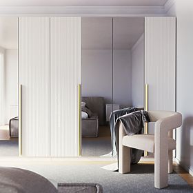 Dvere ku skrini Neroli, 45,6 cm, jednoduché drážky, biela