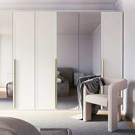 Dvere ku skrini Neroli, 45,6 cm, oblúkový panel, biely, pravý