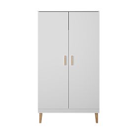 Dvojdverová šatníková skriňa KUBI - biela