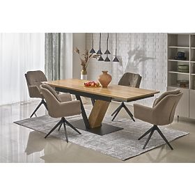 FANIS rozkladací stôl, prírodný / čierny (3p=1ks)