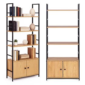 Industriálny loftový regál so skrinkou 4 police ModernHome, MODERNHOME