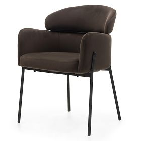 Jedálenská stolička Granda, čokoládová/espresso, zamat, lectus