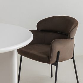 Jedálenská stolička Granda, čokoládová/espresso, zamat