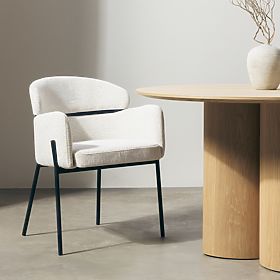 Jedálenská stolička Granda, ecru/čierne nohy, lectus