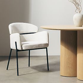 Jedálenská stolička Granda, ecru/čierne nohy