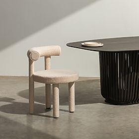 Jedálenská stolička Pedro 2.0, béžová, boucle