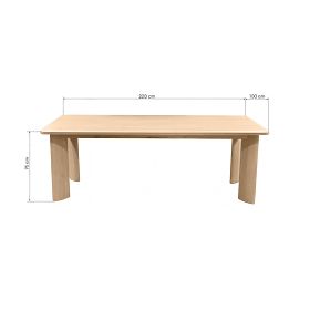 Jedálenský stôl Bali 220 cm, krémovo biely