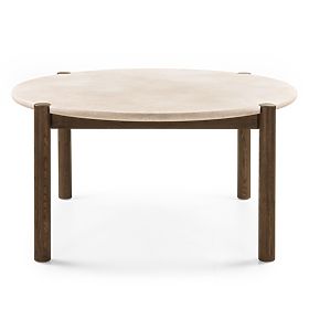 Jedálenský stôl Bruna, 150 cm, okrúhly, dub mocha/mramor cream
