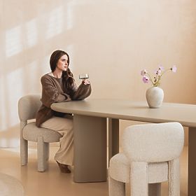 Jedálenský stôl Lima 220 cm, tmavo béžový, oválny