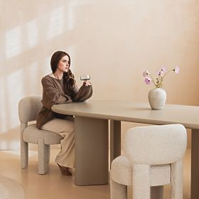 Jedálenský stôl Lima 220 cm, tmavo béžový, oválny, lectus