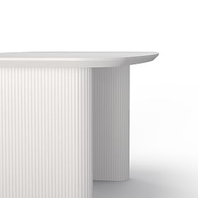 Jedálenský stôl Mesilla biely, lamely