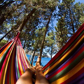 Jednomiestna hojdacia sieť s priečkou 40 cm 400257 Červená, Bluegarden