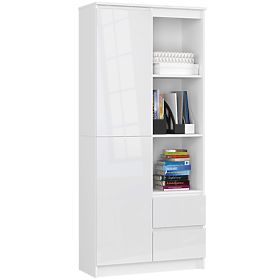 Kancelársky regál R 80 cm CLP R11 PK BIELY / BIELY LESK