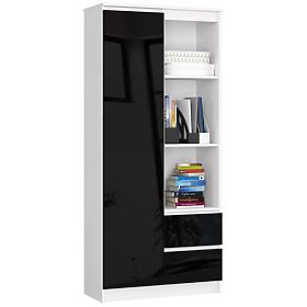 KANCELÁRSKY REGÁL R 80 cm CLP R11 PK BIELY / ČIERNY LESK