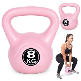 Kettlebell činka 8 kg na cvičenie ružová ModernHome, MODERNHOME
