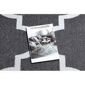 Koberec SKETCH - F730 vzor Marocký ďatelina, Mriežka sivá /biela, F.H.Kabis