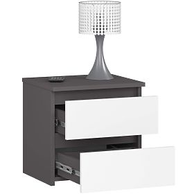 KOMODA CL2 2SZ CLP PK GRAFITOVÁ ŠEDÁ / BIELA