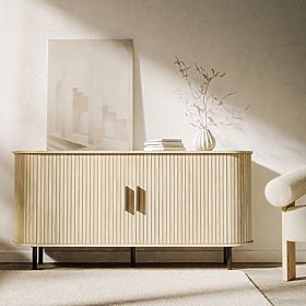 Komoda Gliss, zaoblená, lamely, svetlý dub