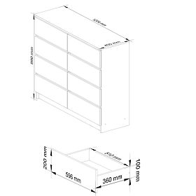 KOMODA K120 8SZ PK BIELA