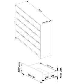 KOMODA K140 10SZ CLP PK DUB SONOMA / BIELA