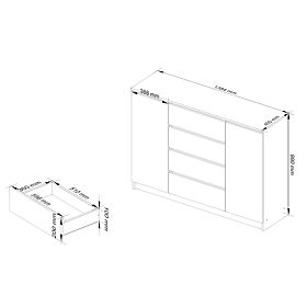KOMODA K140 2D 4SZ CLP PK DUB SONOMA