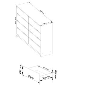 KOMODA K140 8SZ CLP PK SONOMA / BIELA