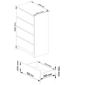 KOMODA K60 4SZ PK DUB ARTISAN