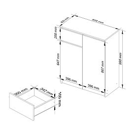 KOMODA K80 2D 1SZ CLP PK ČIERNY LESK