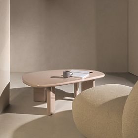 Konferenčný stolík Cameron 130 cm, nude, lesklý