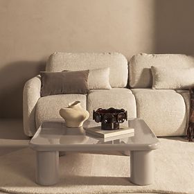 Konferenčný stolík Cherry 90 cm, tmavo béžový, lesklý